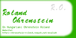 roland ohrenstein business card